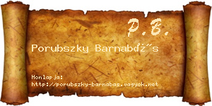 Porubszky Barnabás névjegykártya