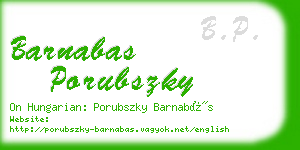 barnabas porubszky business card